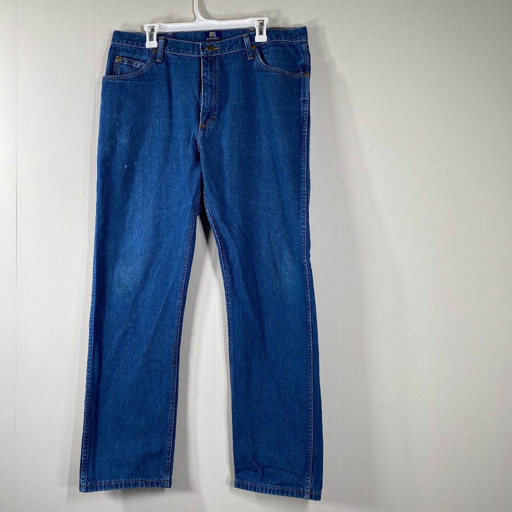 Wrangler 47MWZ Cowboy Cut Denim Jeans Men's 38 x 34 Mid Rise Blue Casual